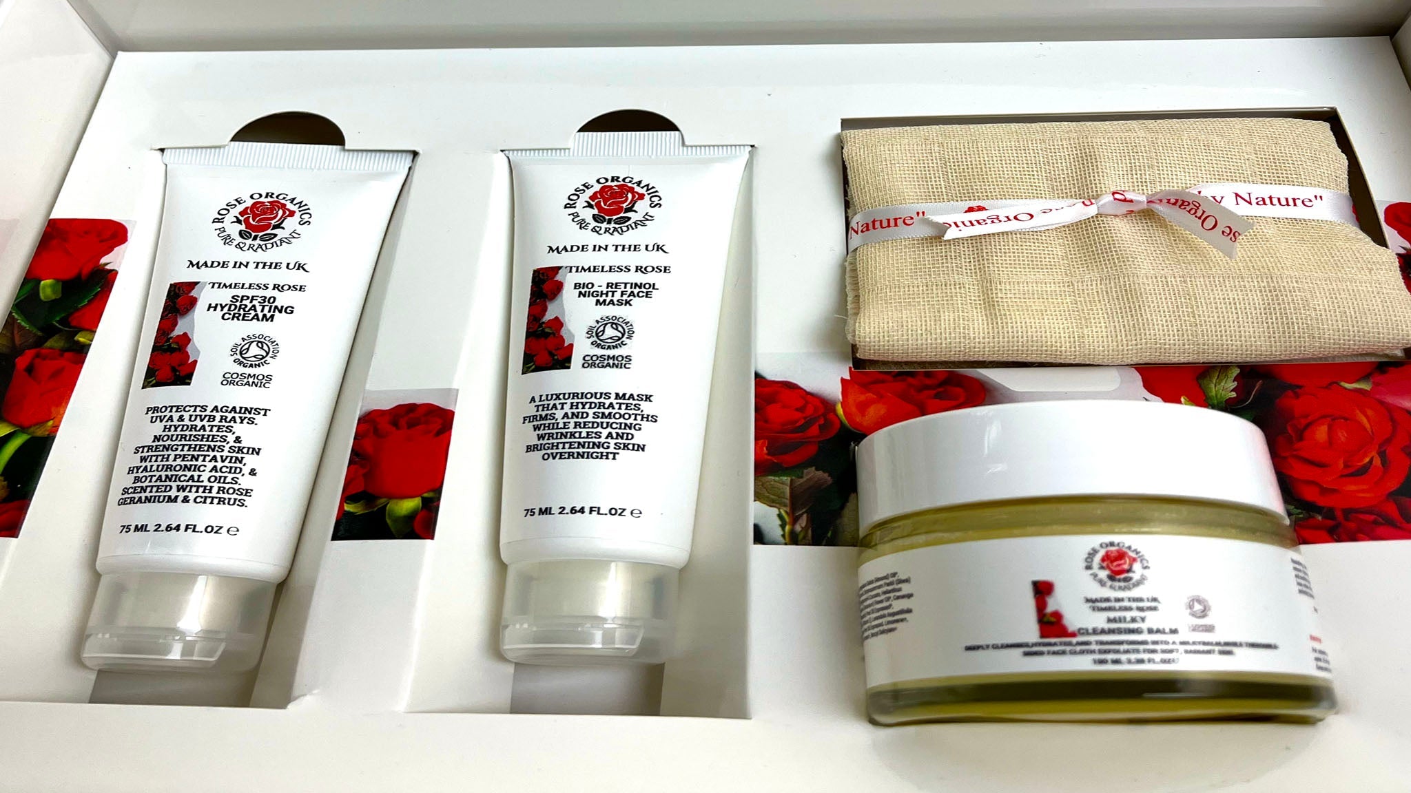 Timeless Rose Full Skincare Set (3 products + free face cloth exfoliator)