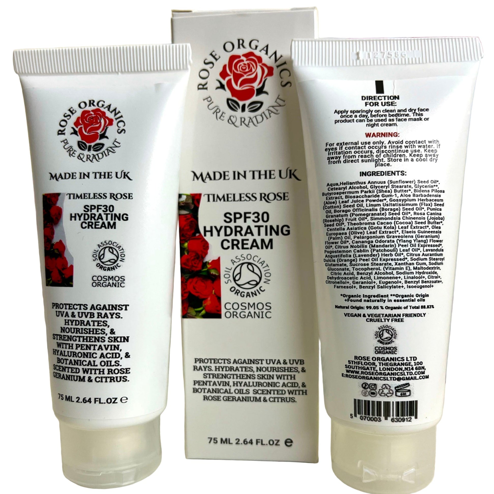 Timeless Rose SPF 30 Hydrating Face Cream | UVA & UVB Protection, Uplifting | Therapeutic.